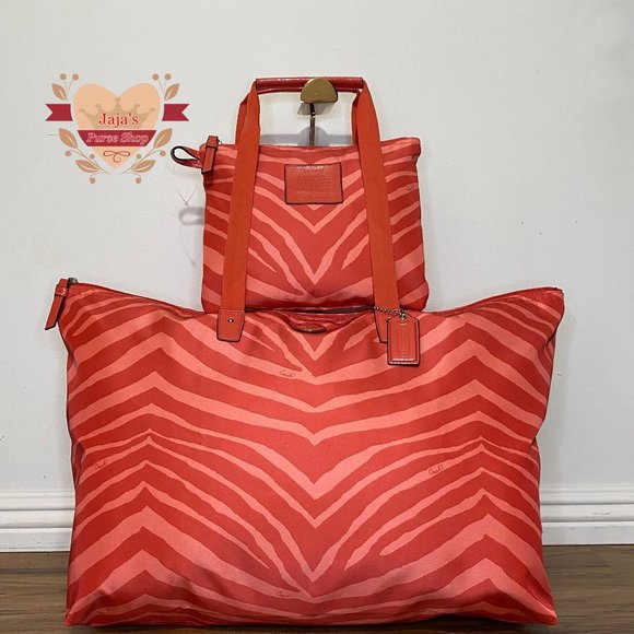 Coach Handbags - 🧡Coach Zebra Print Nylon Bag & Snap Pouch🧡